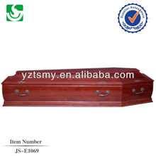 direct sale European style walnut adult coffin made in China